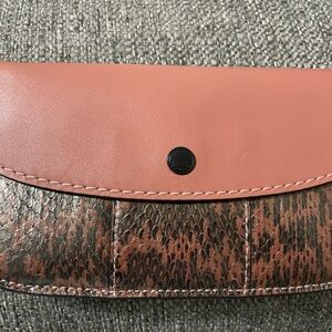 Coach Pink and Brown Snakeskin Clutch